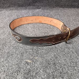 Circle Y Belt‎ 32 Lizard Leather Western Gray